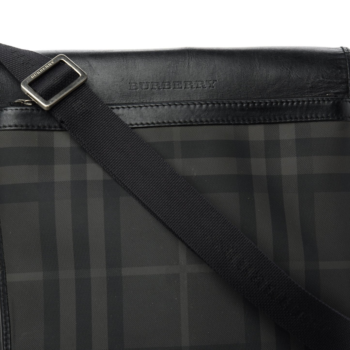 Smoked Check Crossbody Messenger Bag Black