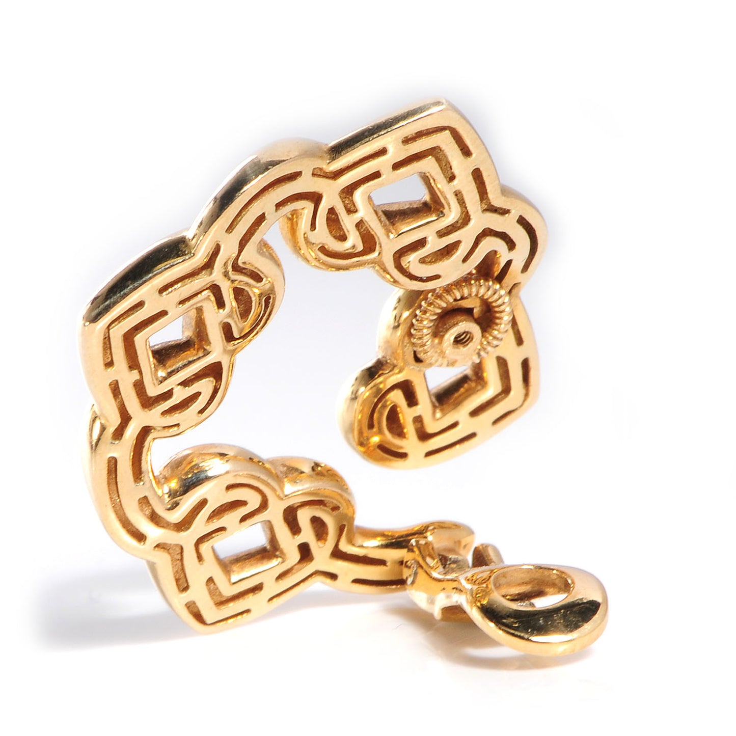 BVLGARI 18K Yellow Gold Doppio Cuore Clip On Earrings