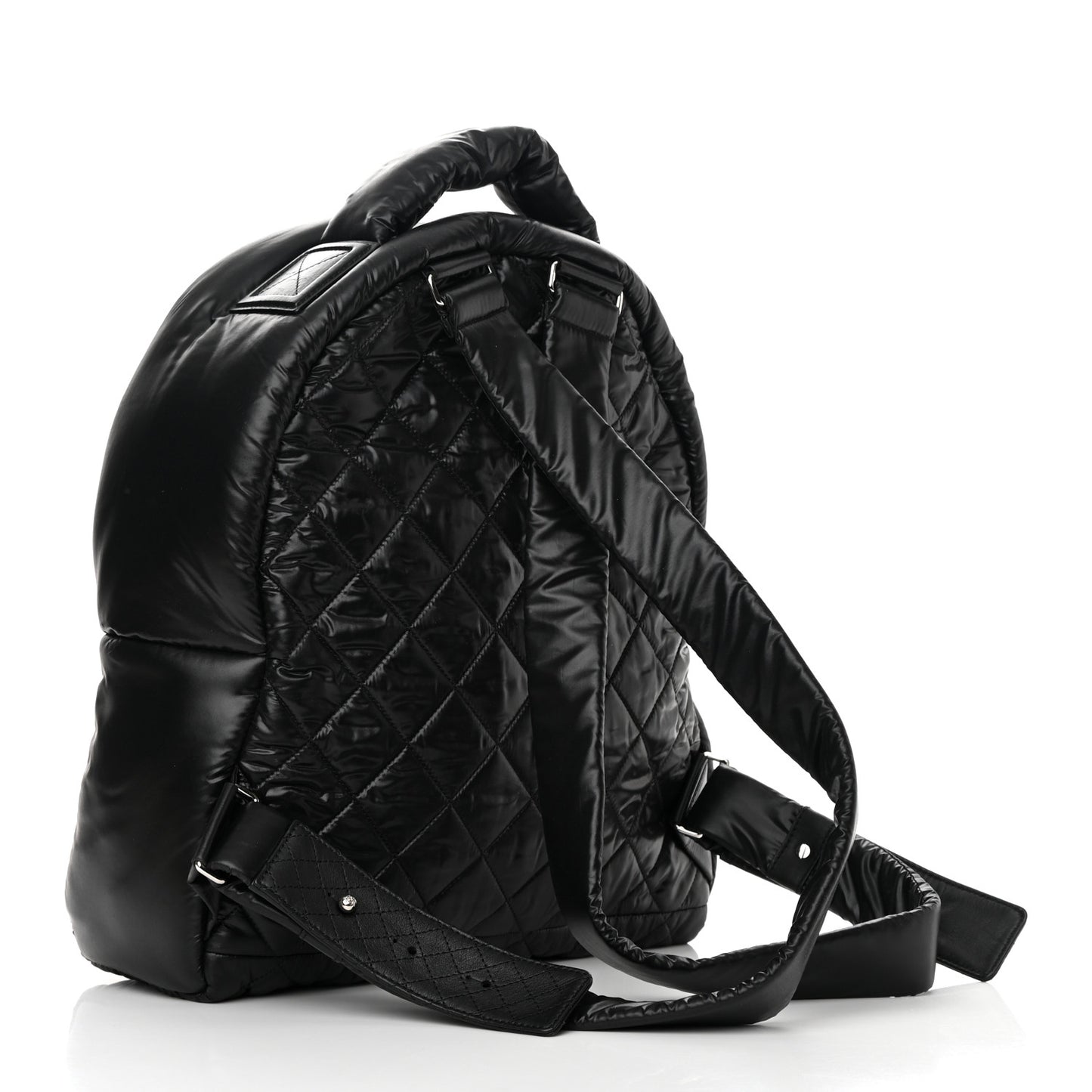 Nylon Quilted Coco Cocoon Backpack Black