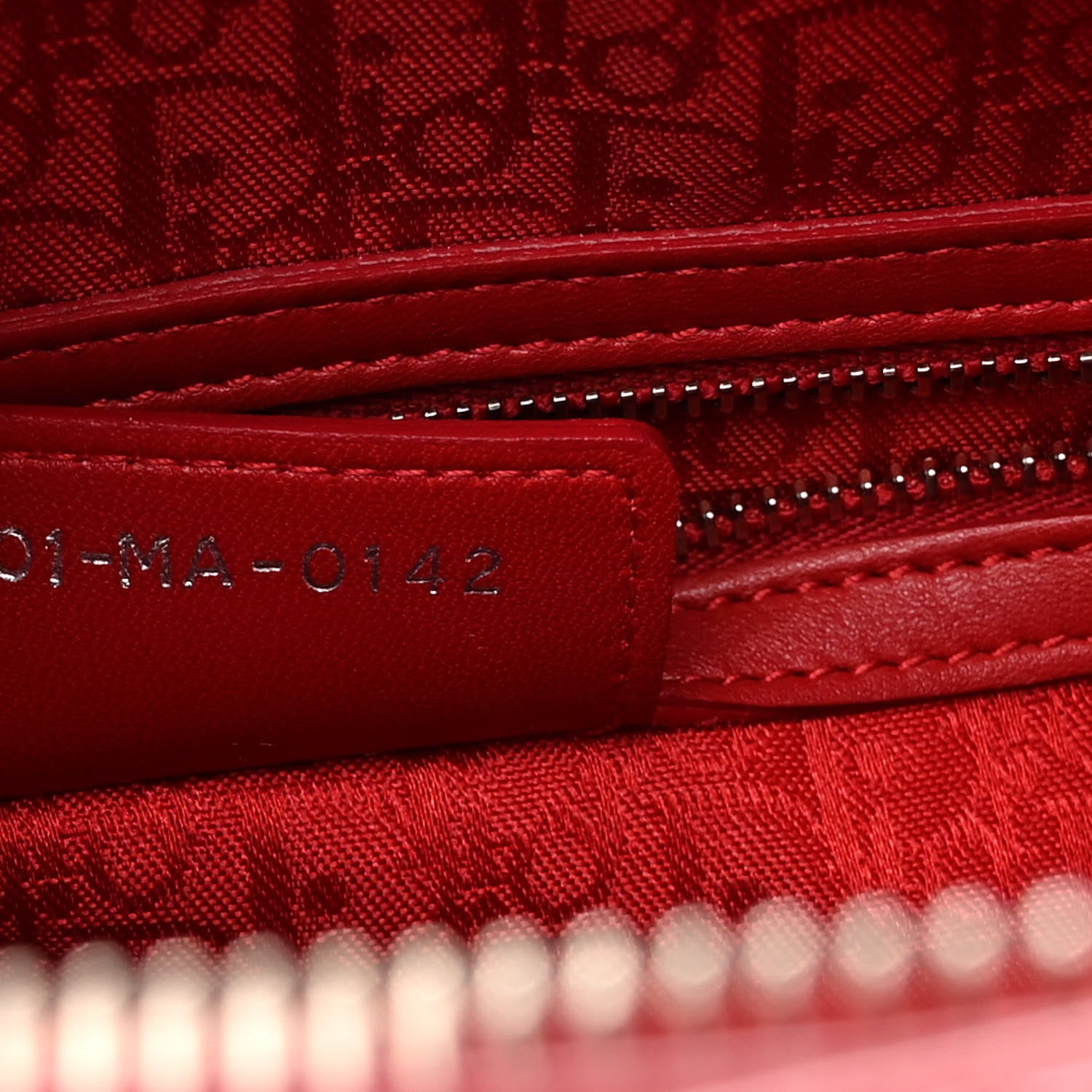 Christian Dior Lambskin Cannage Large Lady Dior Red 7 of 10