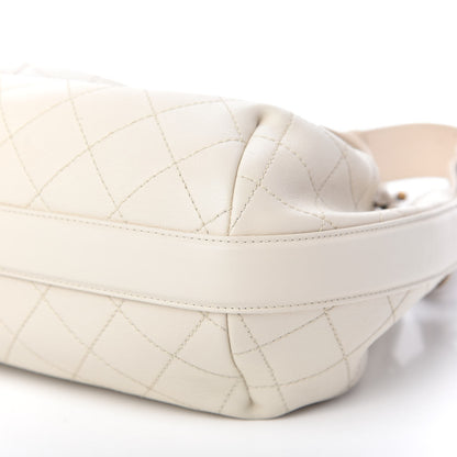 Chanel Calfskin Stitched Medium Drawstring CC Bag Ivory 9 of 9