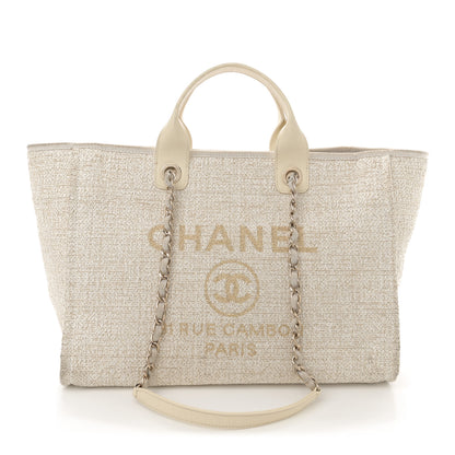 Chanel Lurex Boucle Medium Deauville Tote White 1 of 15