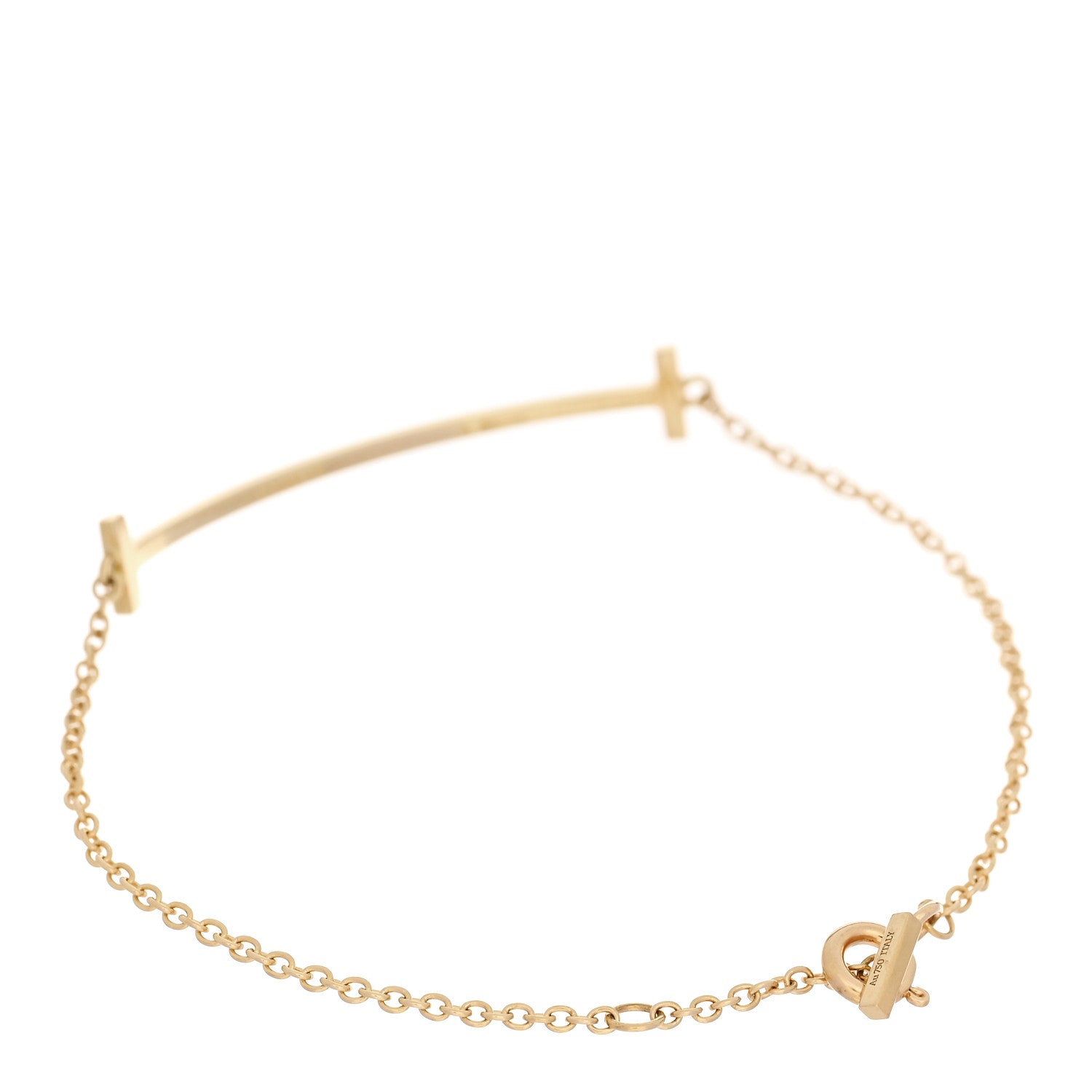 Tiffany 18K Yellow Gold T Smile Bracelet 2 of 5