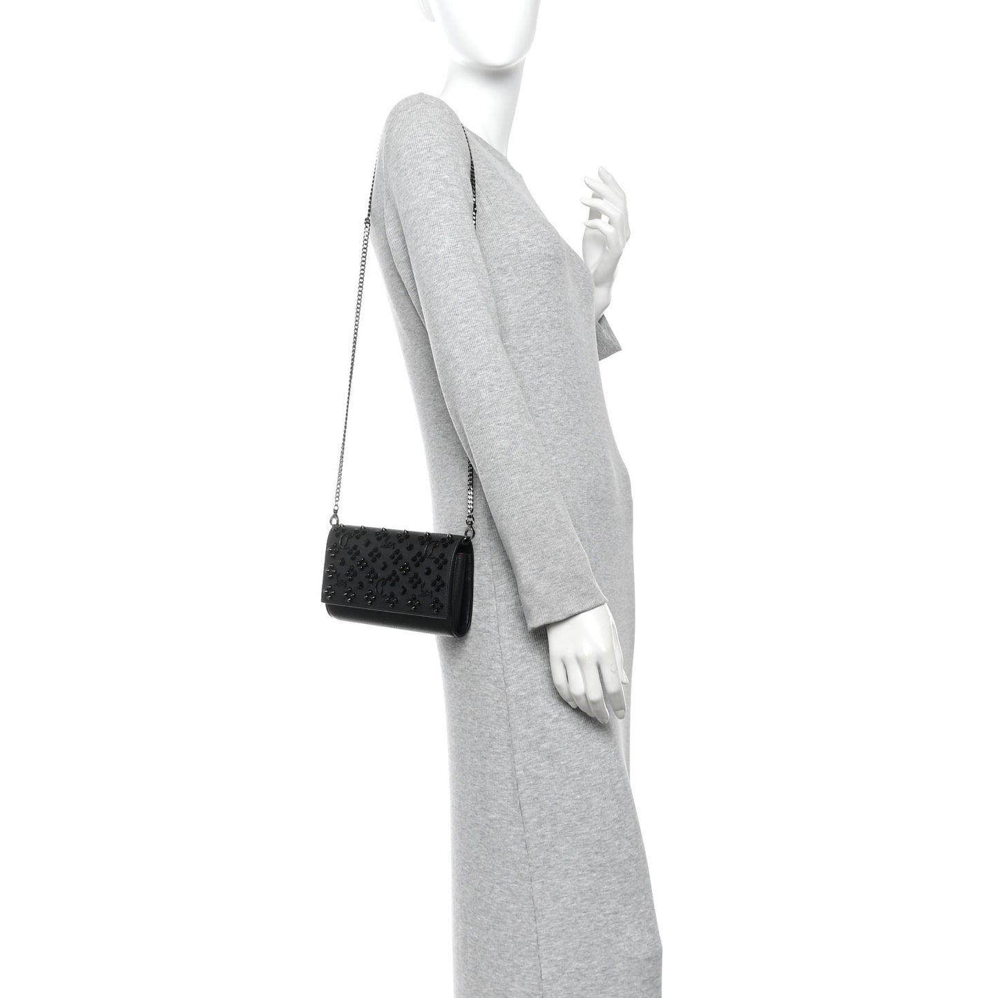 Calfskin Spikes Loubinthesky Paloma Wallet on Chain Rocket