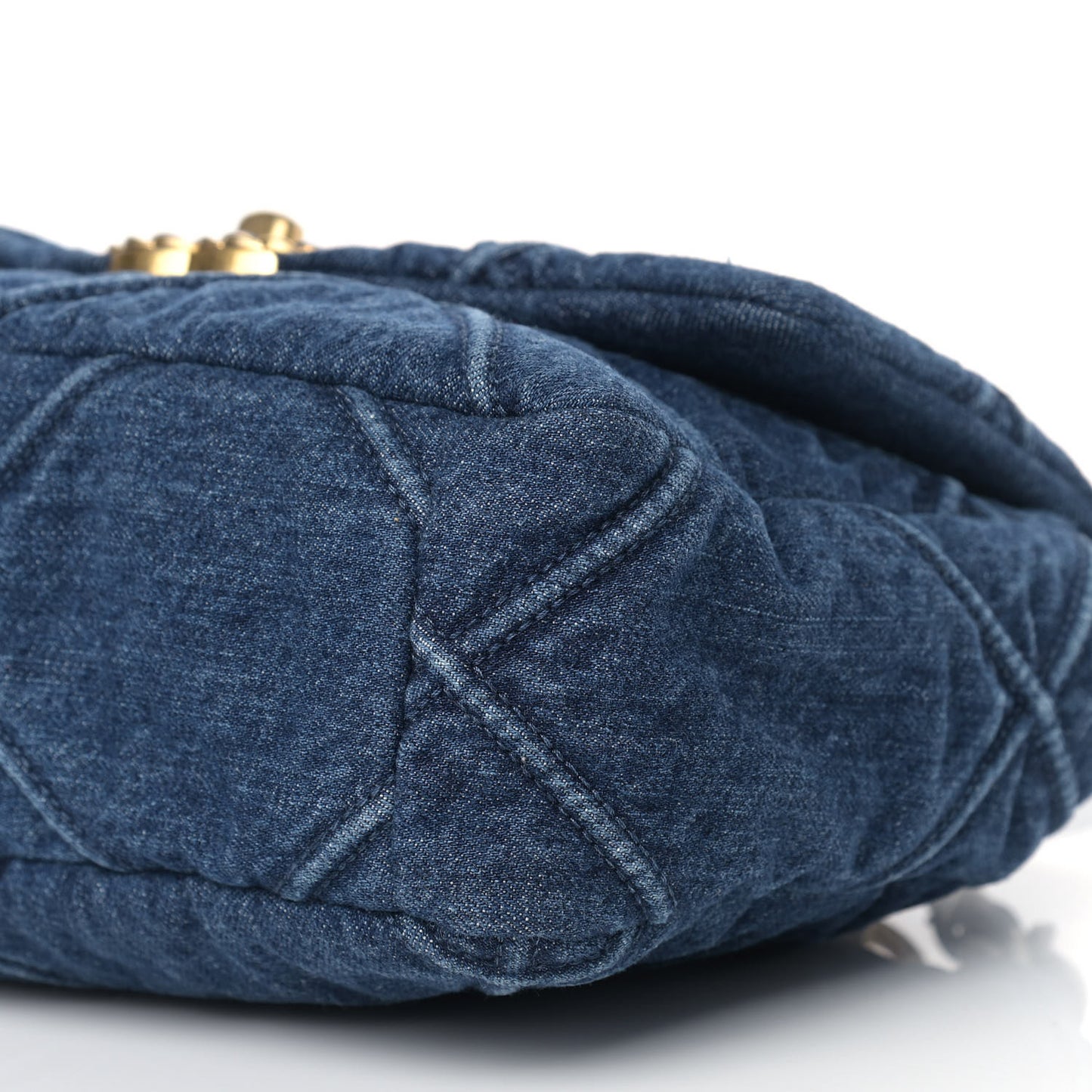Denim Quilted Medium Chanel 19 Flap Blue