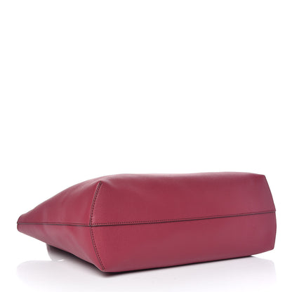 Fendi Vitello Vienna Enamel F is Fendi Shopping Tote Black Cherry Taupe 5 of 13