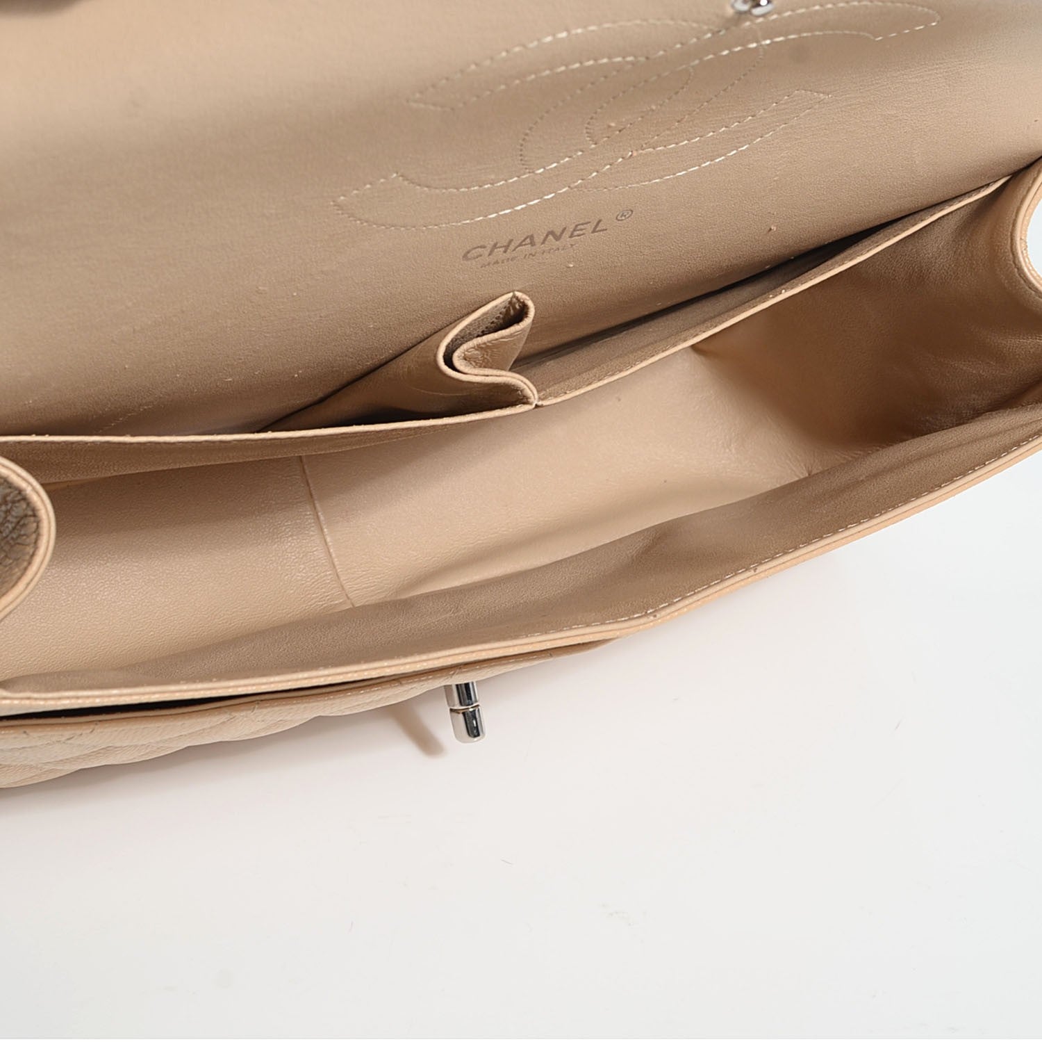 Chanel Caviar Quilted Jumbo Double Flap Beige 5 of 9