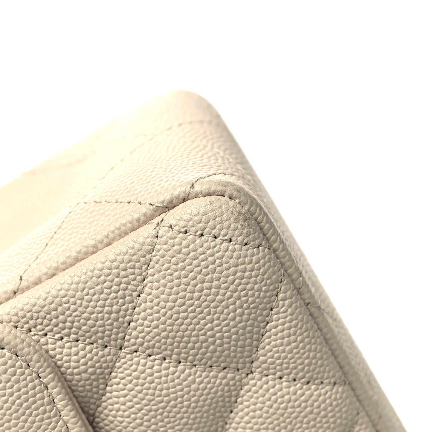 Caviar Quilted Mini Rectangular Flap Light Beige