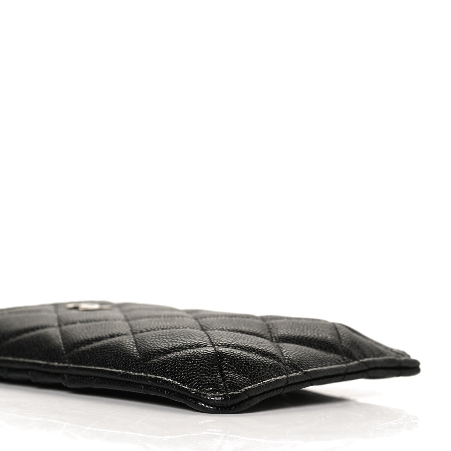 Caviar Quilted Classic Flat Wallet Pouch Black