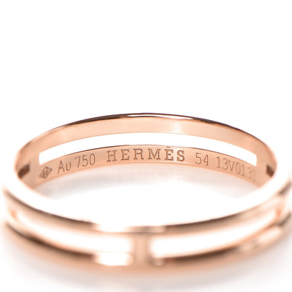 Hermes 18K Rose Gold Ariane Wedding Band Ring 54 7 3 of 5