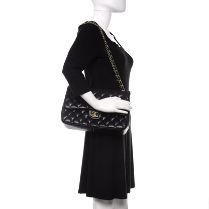 Chanel Lambskin Quilted Jumbo Double Flap Black 2 of 11