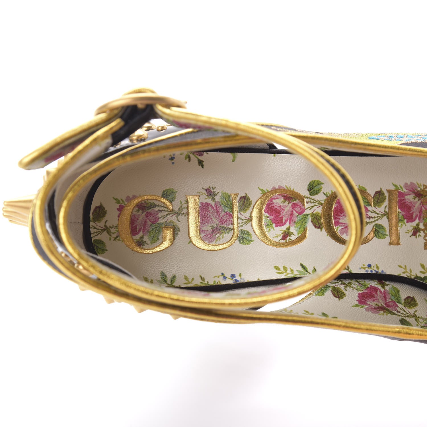Gucci Satin Embroidered Dragon Caspar Pumps 36 Black 7 of 9