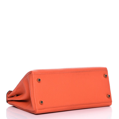 Hermes Togo Kelly Retourne 28 Orange Poppy 6 of 31