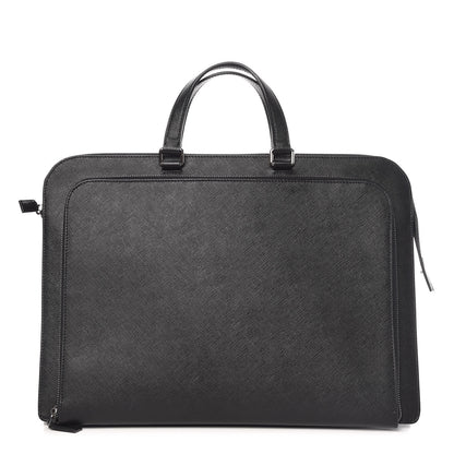 Prada Saffiano Travel Briefcase Black 4 of 16