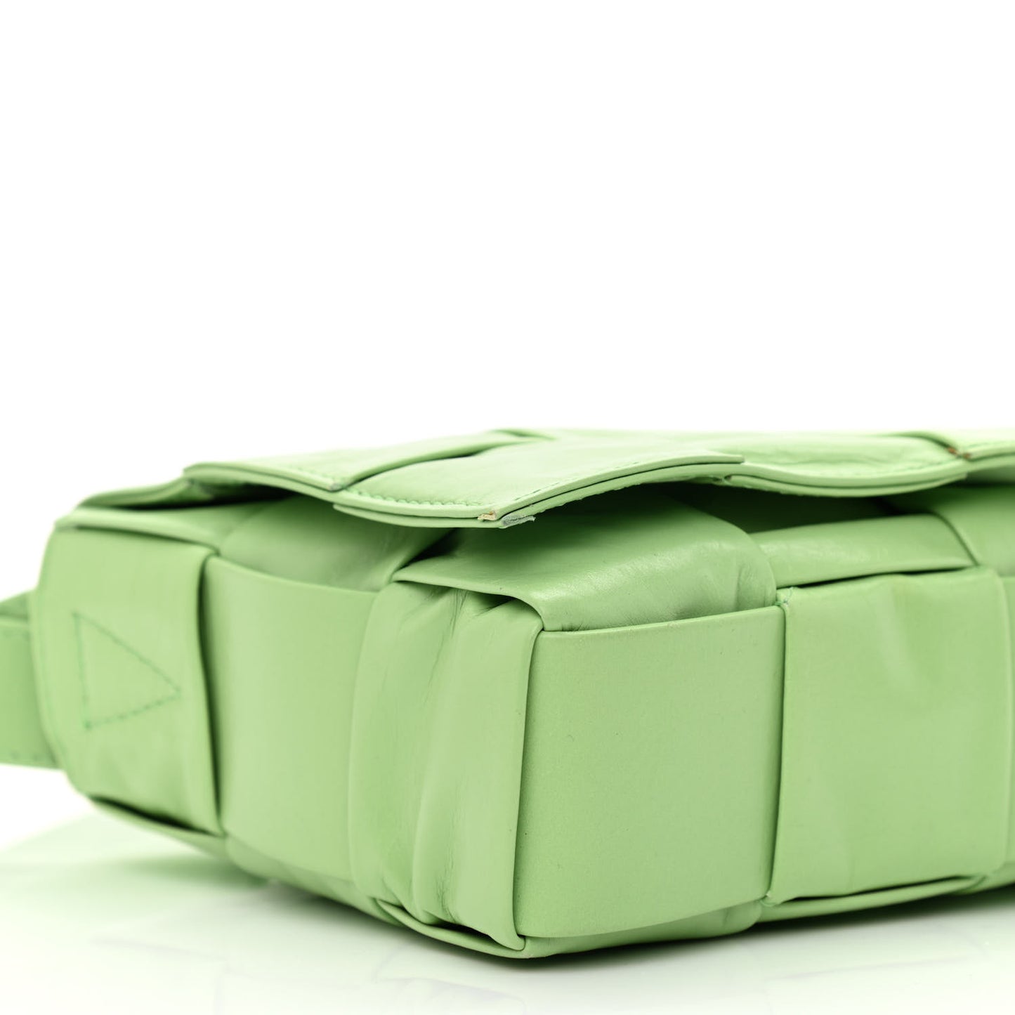 Calfskin Maxi Intreccio Cassette Crossbody Bag Pistachio