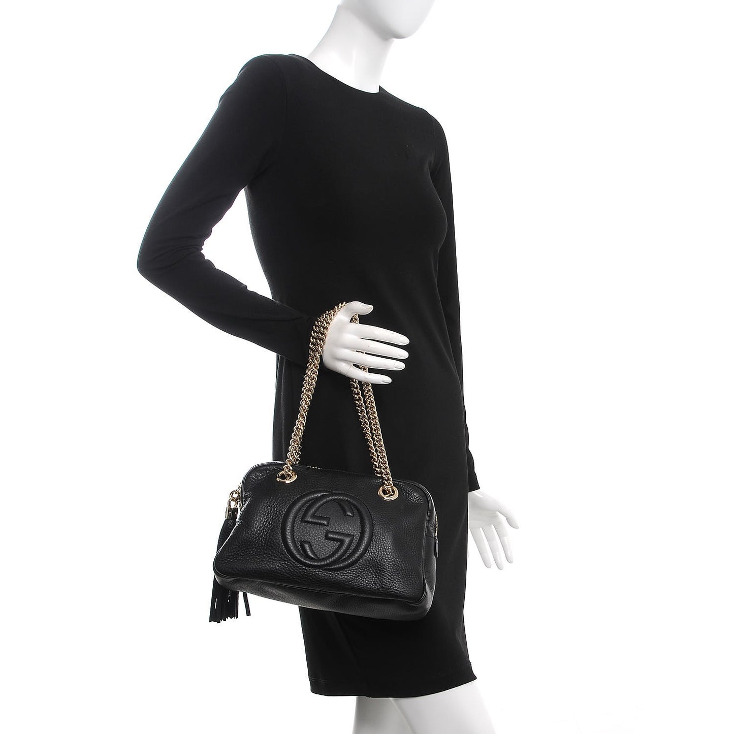 Pebbled Calfskin Small Soho Bowler Black
