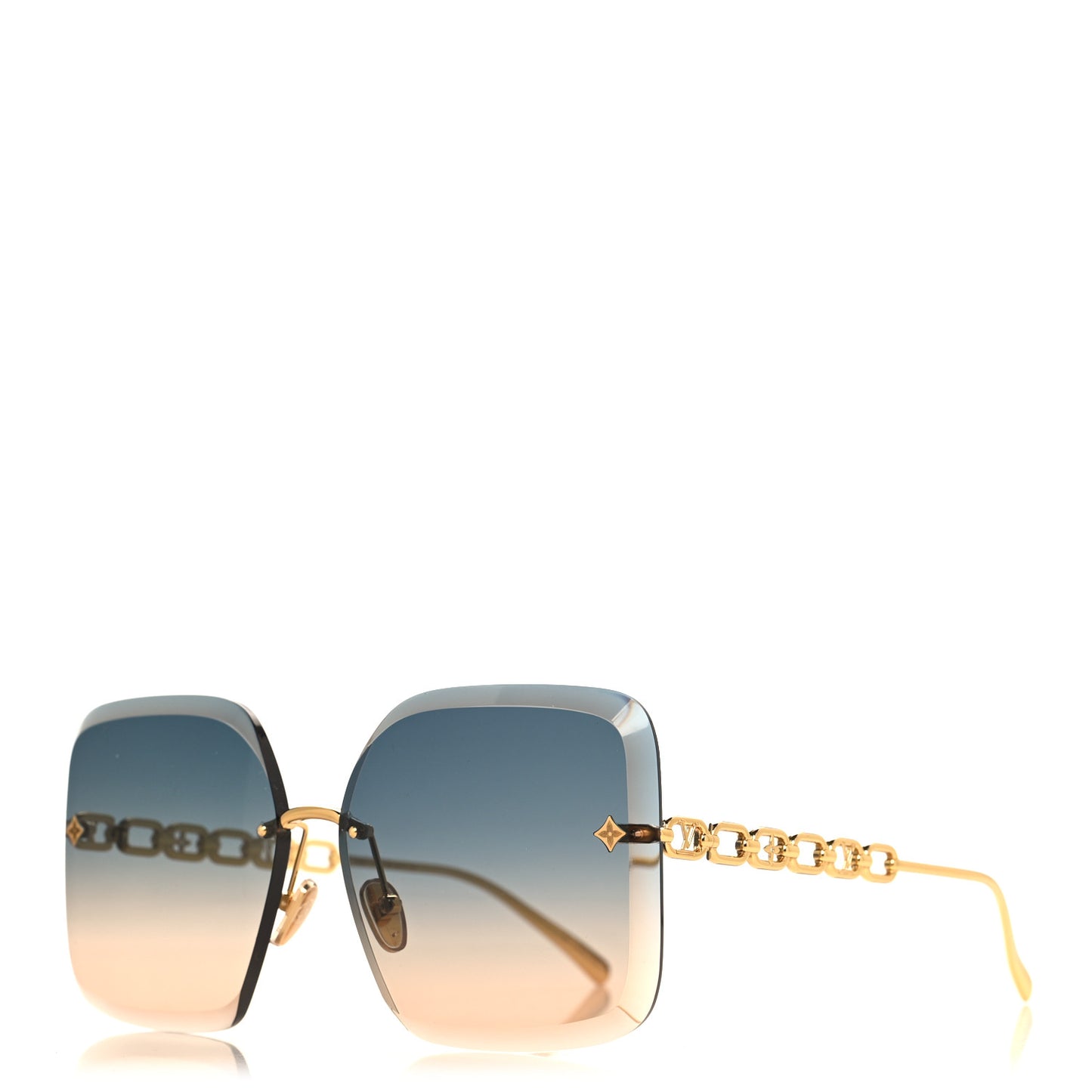 Metal LV Jewel Square Sunglasses Z1860U Gradient Blue