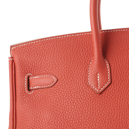 Hermes Togo Horseshoe Birkin 35 Sanguine White 11 of 42