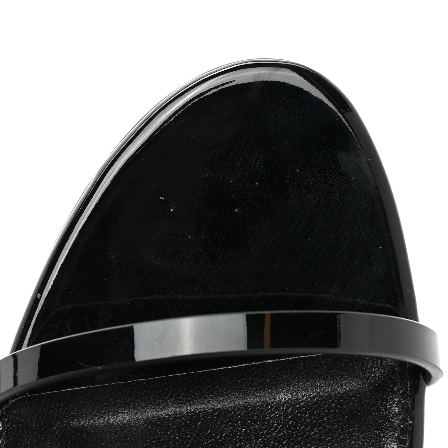 Patent Calfskin Cassandra Monogram Sandals 37 Black