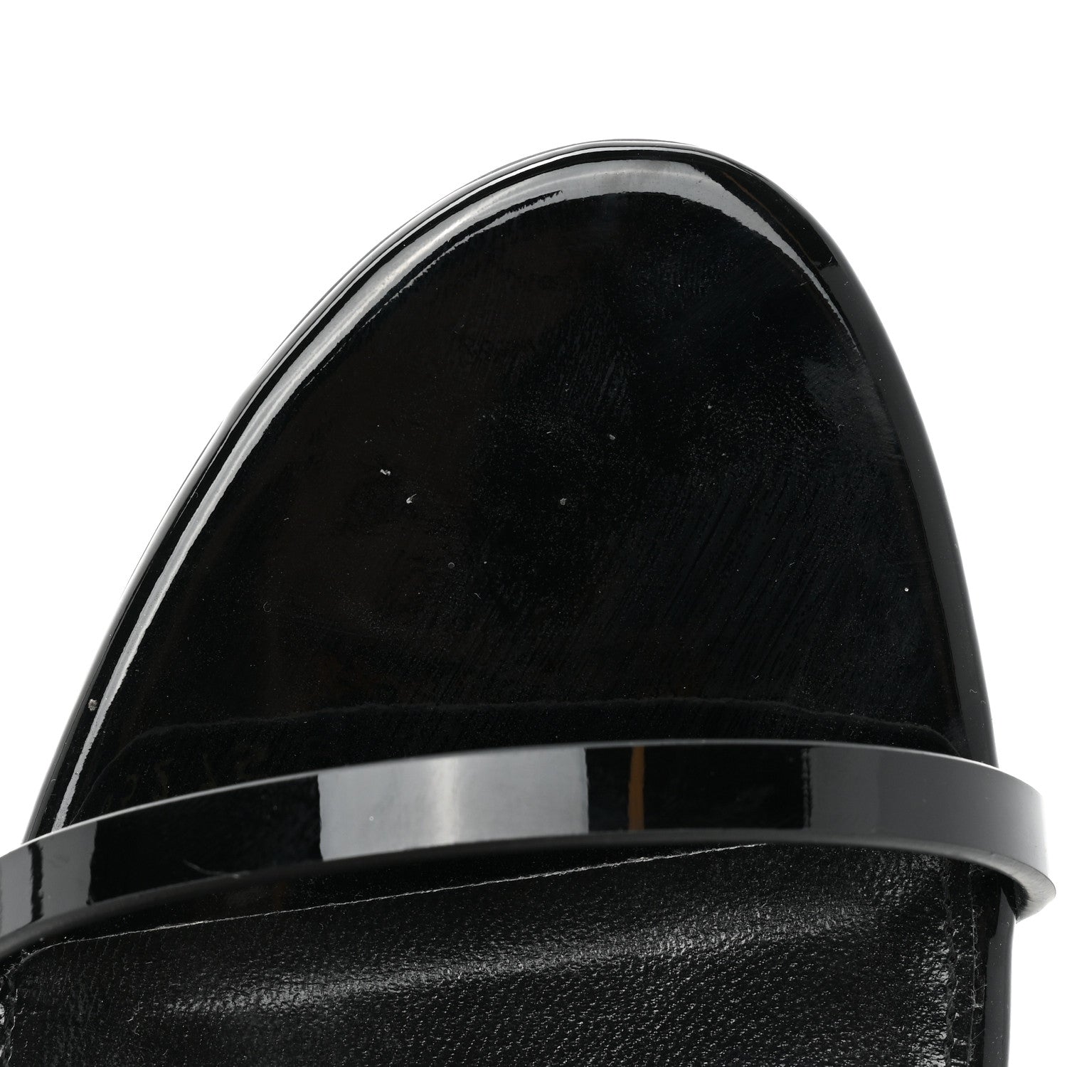 Saint Laurent Patent Calfskin Cassandra Monogram Sandals 37 Black 9 of 10