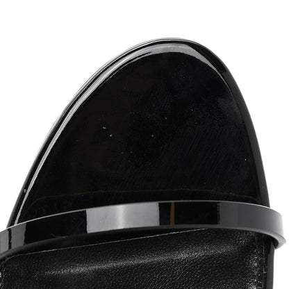 Saint Laurent Patent Calfskin Cassandra Monogram Sandals 37 Black 9 of 10