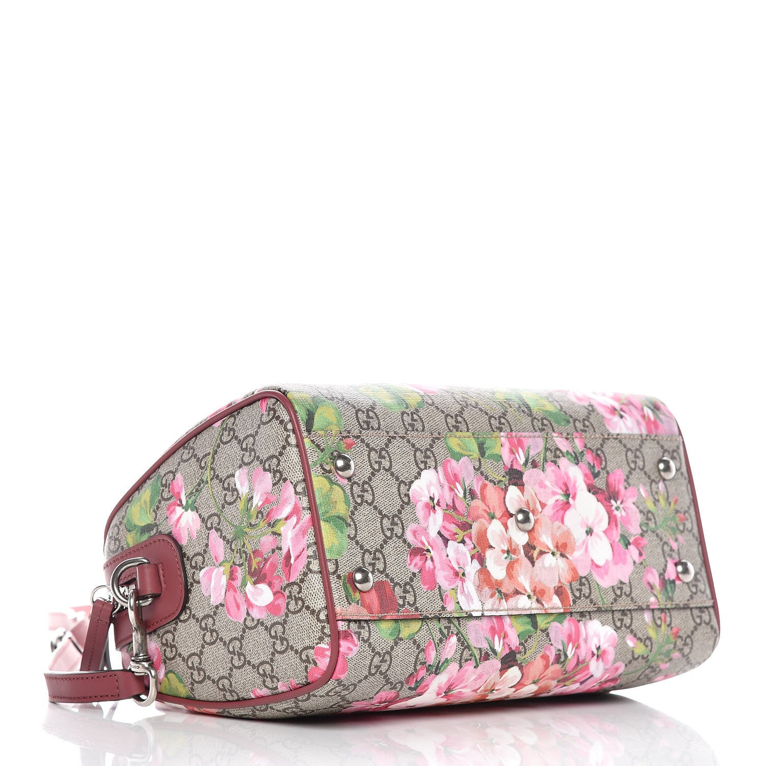 Gucci GG Supreme Monogram Blooms Small Boston Beige Multicolor Dry Rose 4 of 9