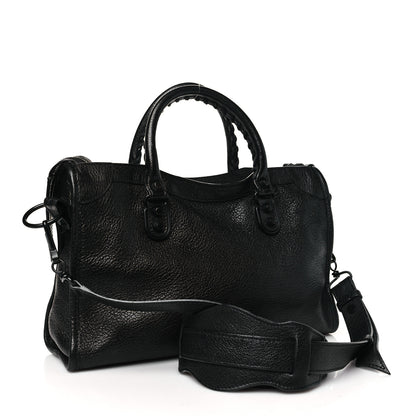 Balenciaga Chevre Black Metallic Edge Hardware S City Black 4 of 12