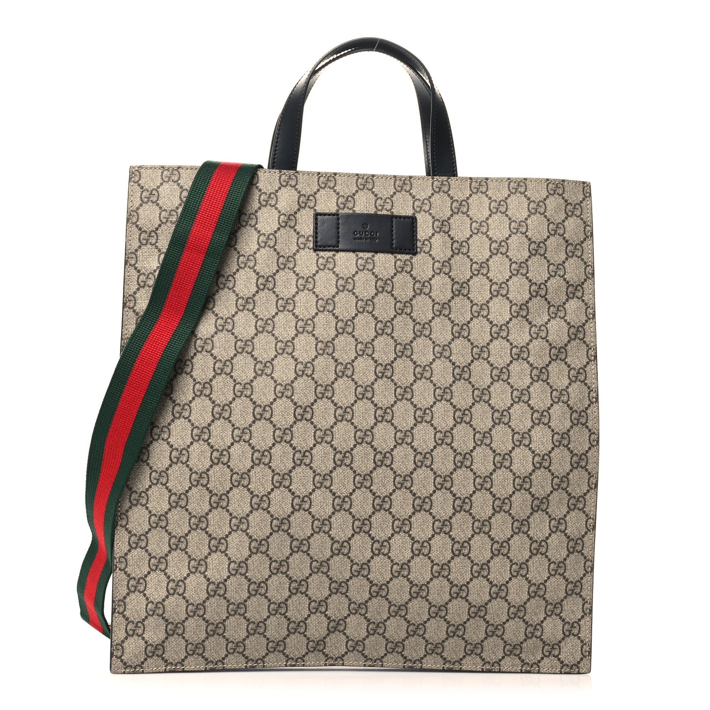 Soft GG Supreme Monogram Web Vertical Tote Black