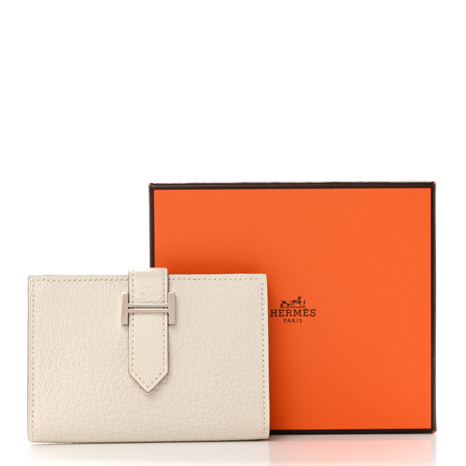 Hermes Chevre Mysore Bearn Card Holder Wallet Mushroom 9 of 9