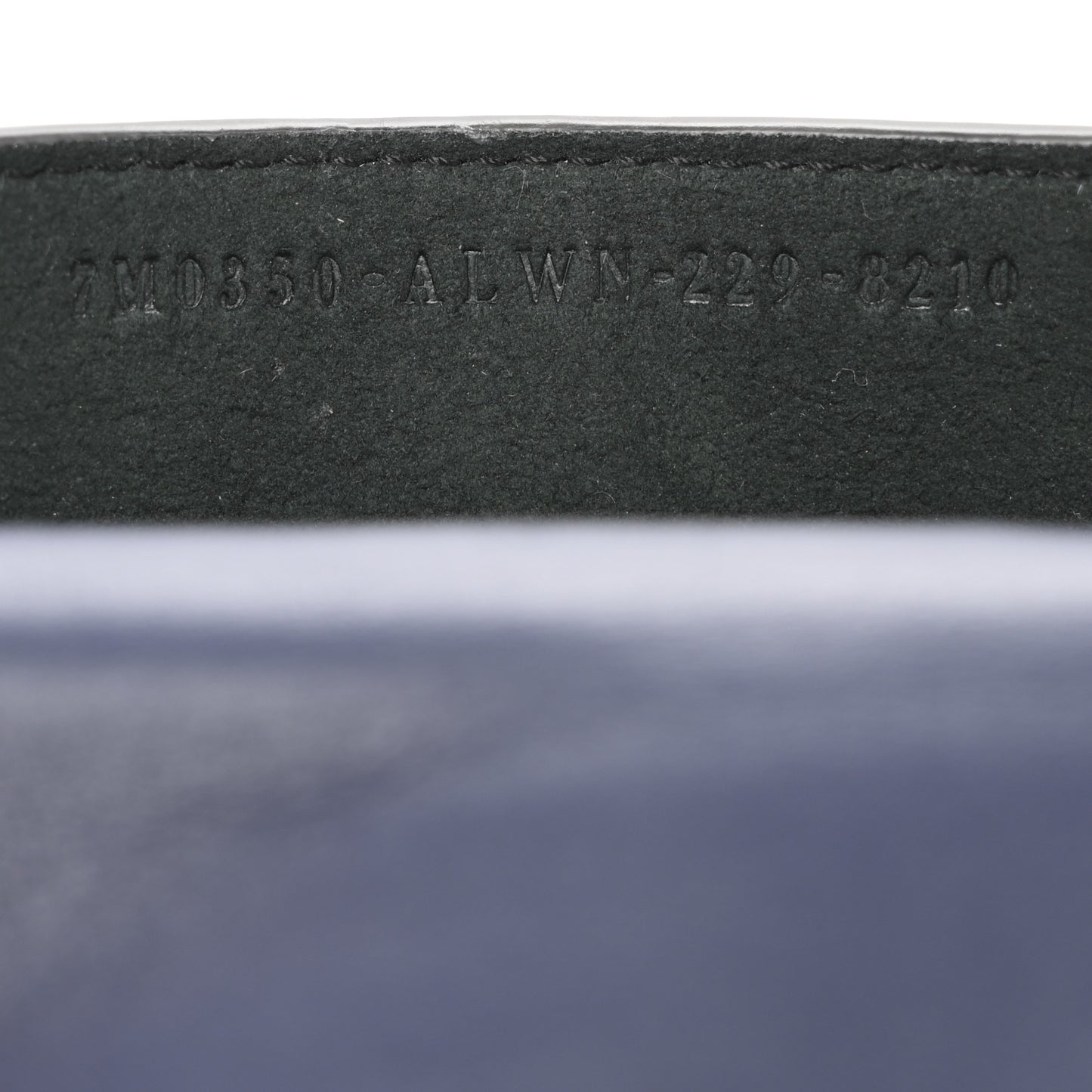 Calfskin FF Embossed Baguette Card Case Blueberry