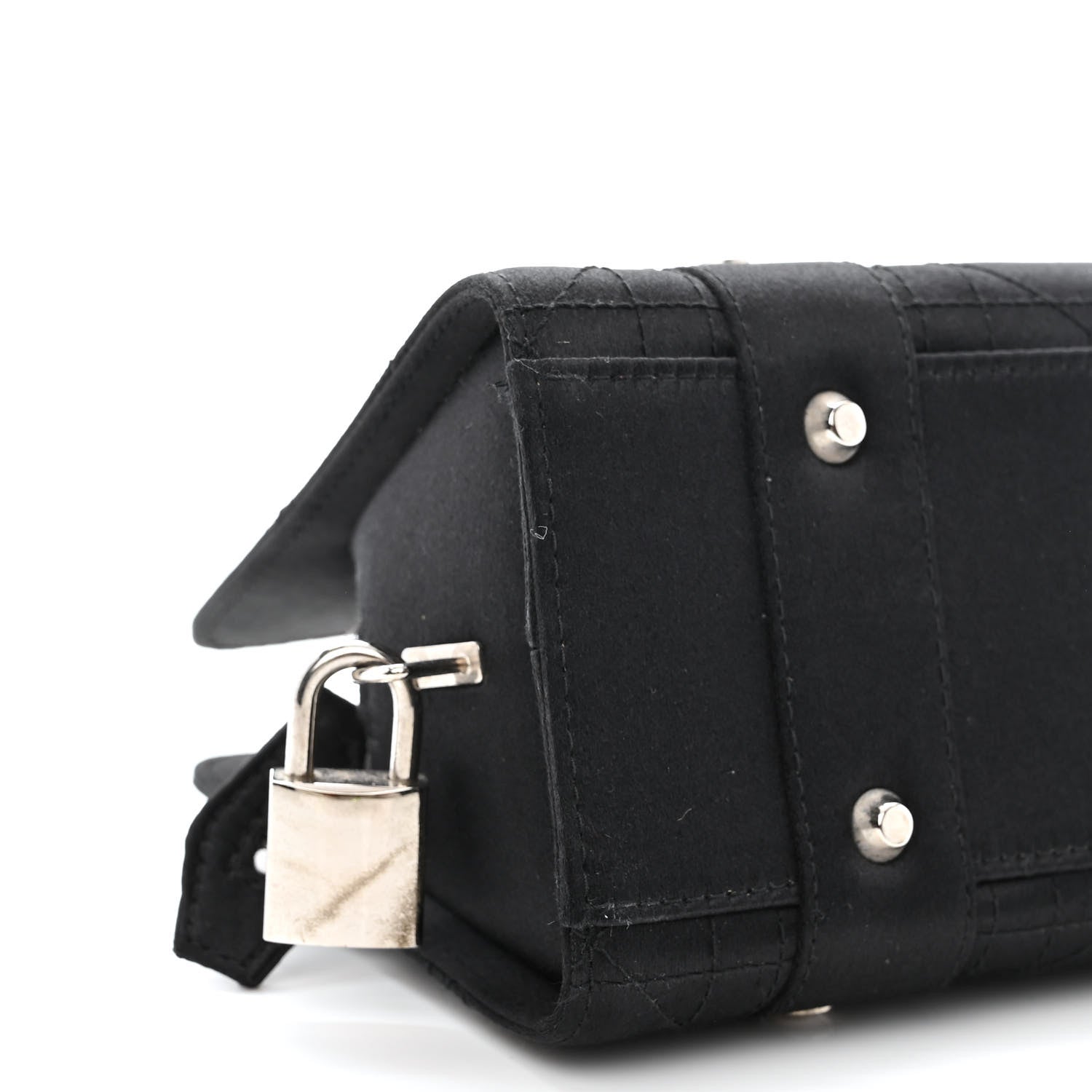Christian Dior Satin Cannage Stitched Small East West Lady Dior Black 9 of 10