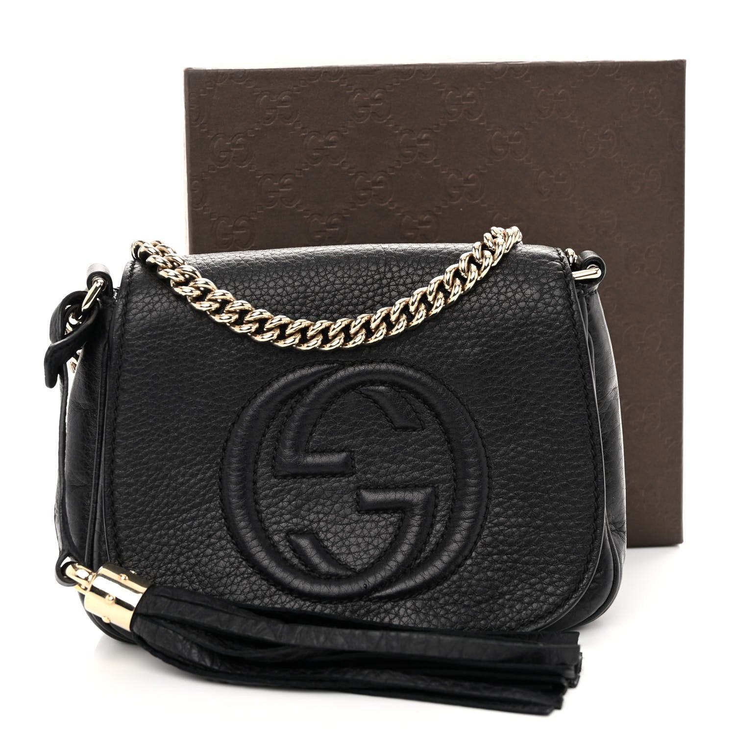 Gucci Pebbled Calfskin Small Soho Flap Crossbody Black 12 of 12