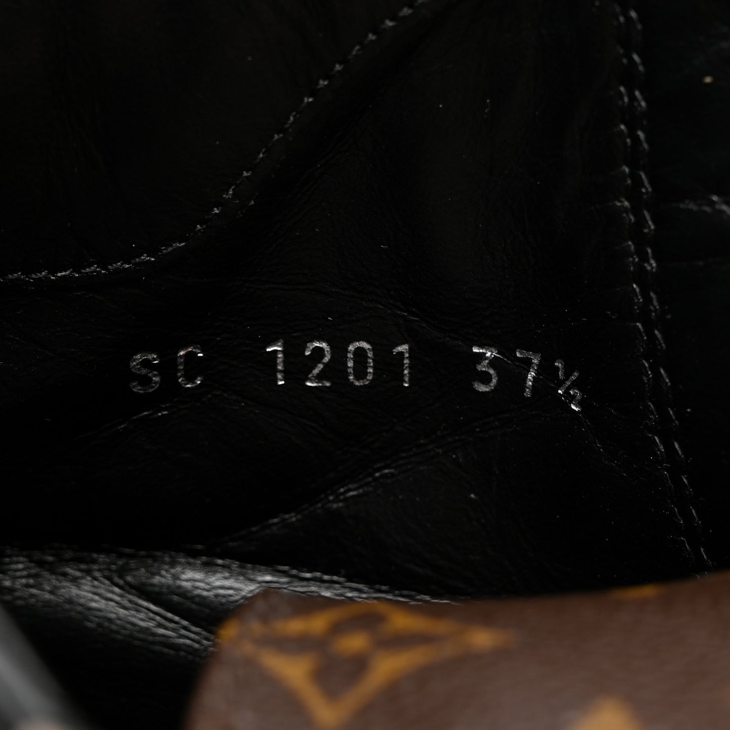 Suede Calfskin Monogram Laureate Platform Desert Boots 37.5 Taupe