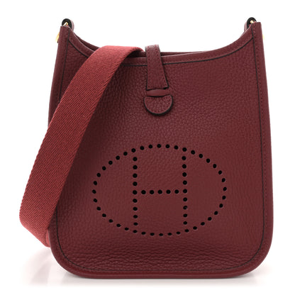 Hermes Taurillon Clemence Evelyne TPM Rouge H 1 of 11