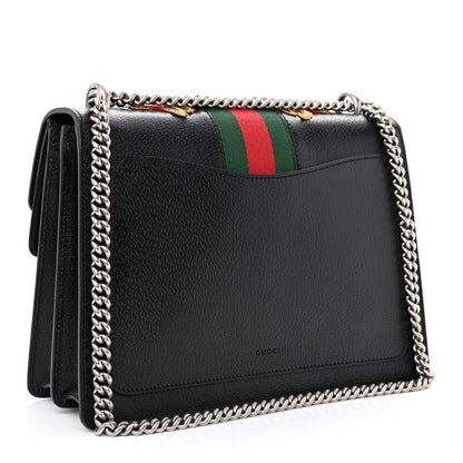 Gucci Calfskin Web Floral Embroidered Medium Dionysus Shoulder Bag Black 3 of 10