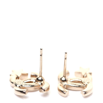 Chanel Crystal CC Starfall Earrings Gold 5 of 6
