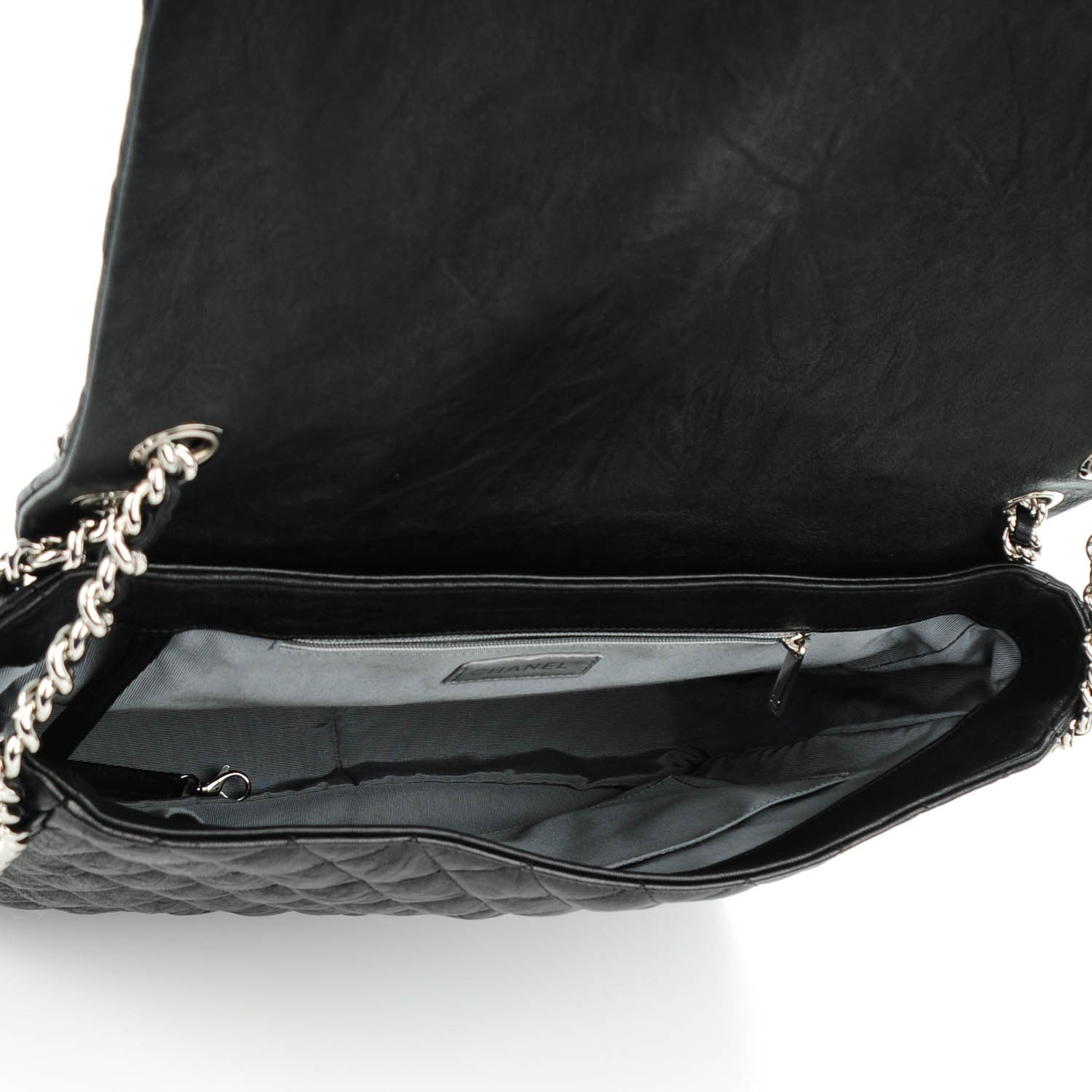 Chanel Washed Lambskin Quilted Maxi Chain Around Flap Black 5 of 7