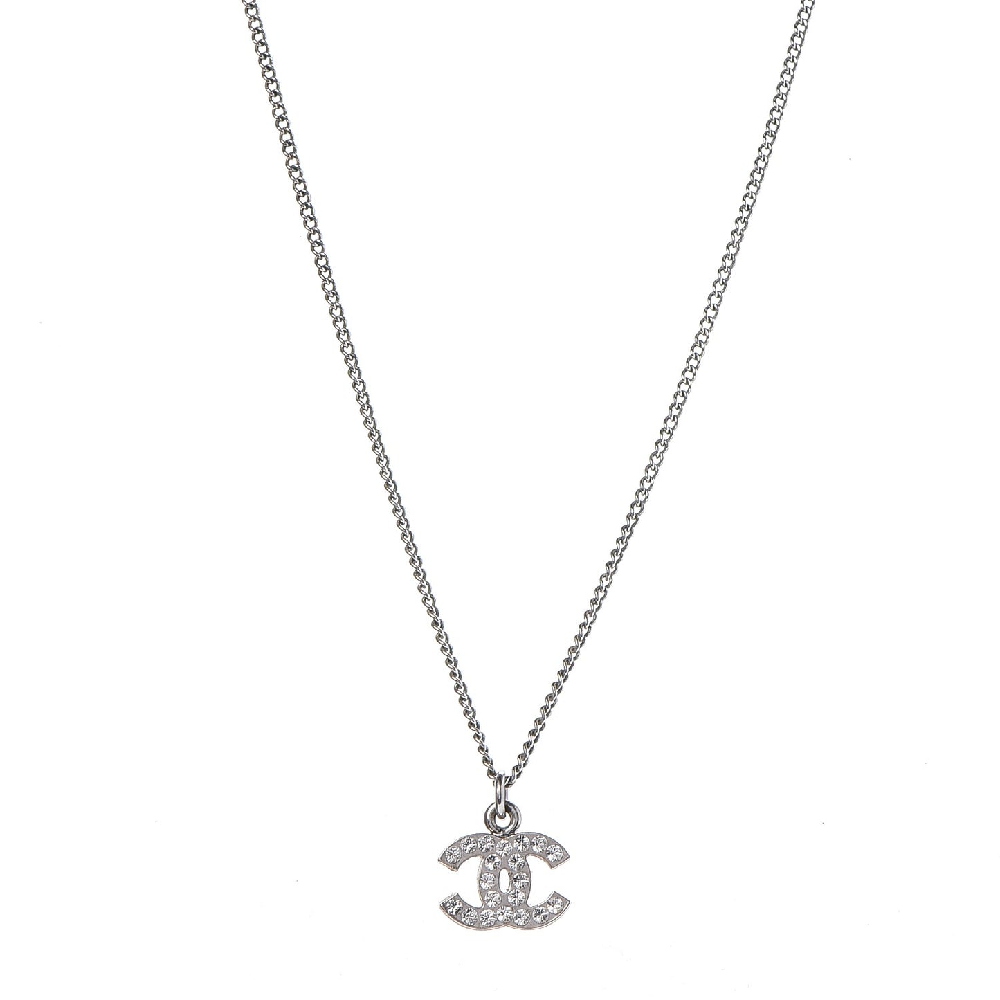 Crystal Timeless CC Necklace Silver