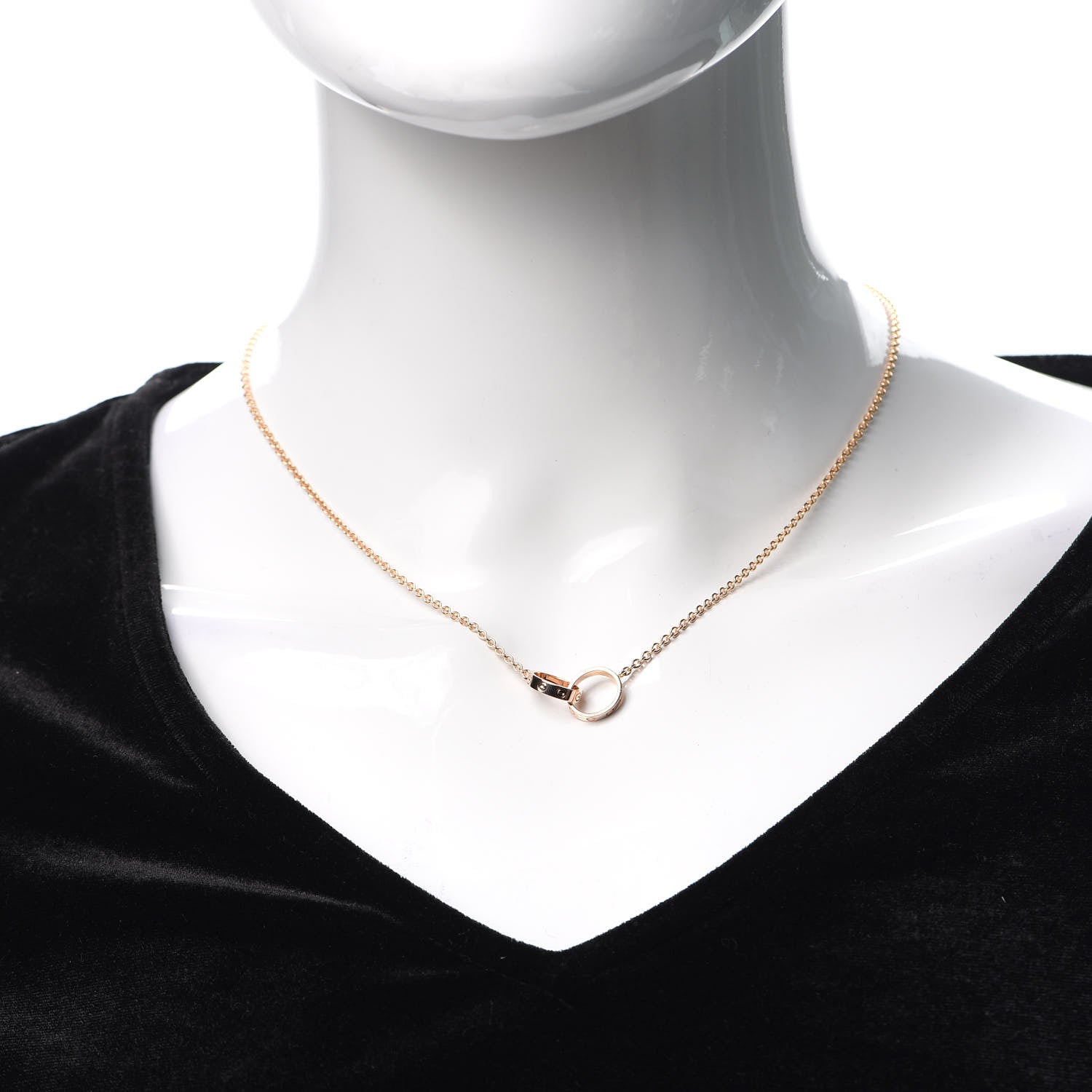 Cartier 18K Pink Gold Interlocking LOVE Necklace 2 of 8