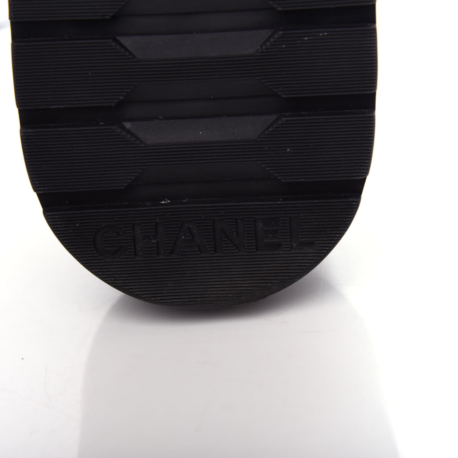 Chanel Lambskin Calfskin Quilted Lace Up Combat Boots 36.5 Beige Black 9 of 13