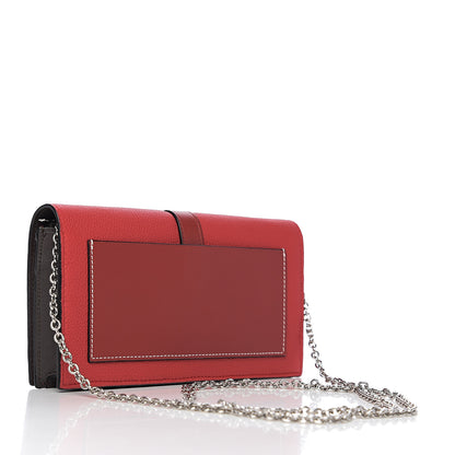Loewe Grained Calfskin Chain Wallet Burnt Red 2 of 10
