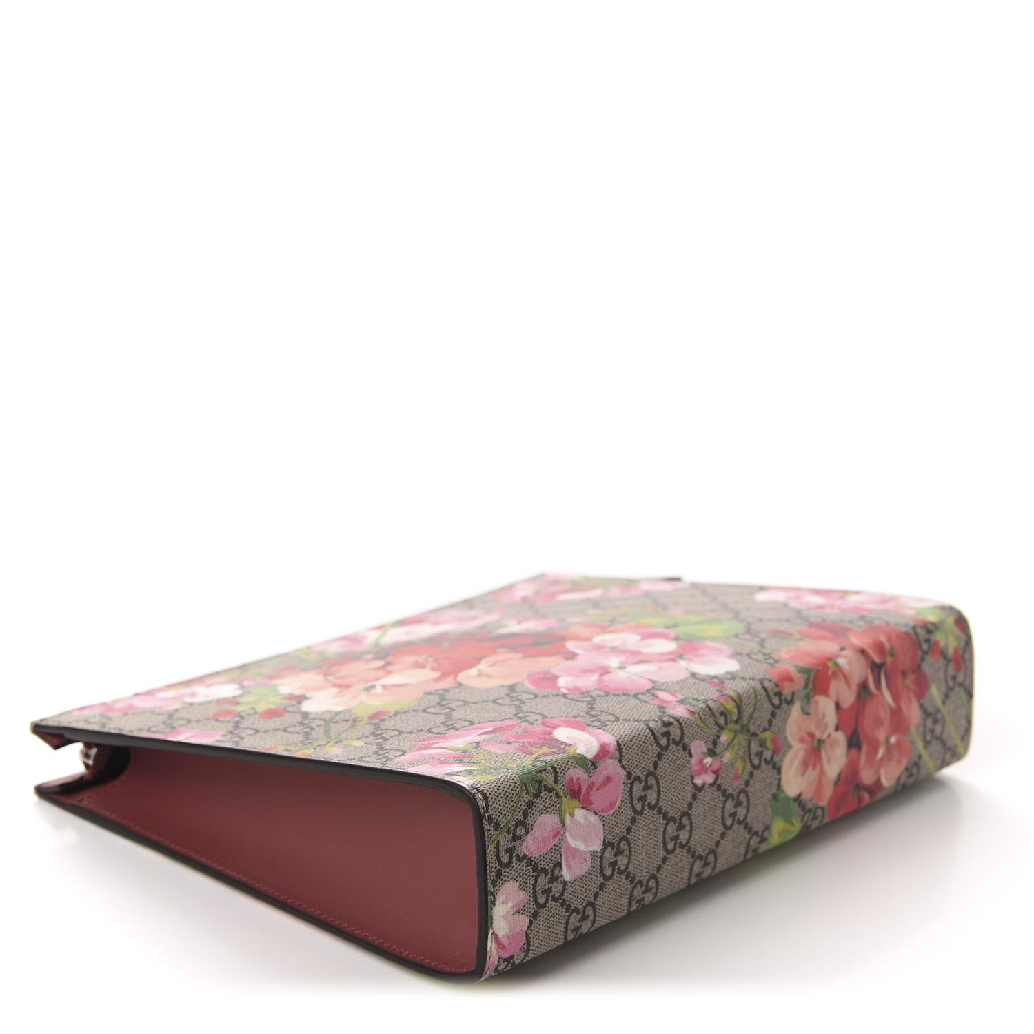 Gucci GG Supreme Monogram Blooms Large Cosmetic Case Beige Multicolor Dry Rose 4 of 7
