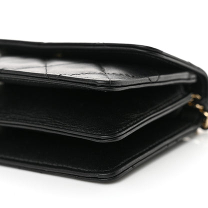 Chanel Lambskin Quilted My Chanel Lady Card Holder On Chain Black 11 of 12