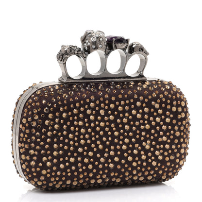 Alexander McQueen Studded Knuckle Clutch Brown 3 of 11