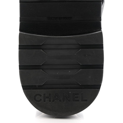 Chanel Shiny Calfskin Quilted Lace Up Combat Boots 37 Black 8 of 13