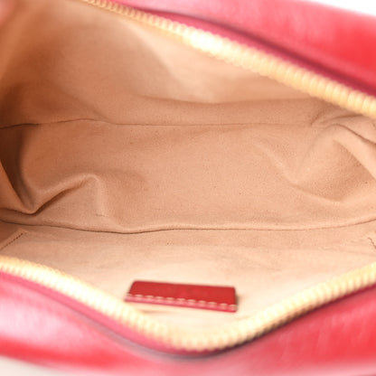 Gucci Monogram Azalea Calfskin Matelasse Diagonal Small GG Marmont Chain Shoulder Bag Beige Ebony New Cherry Red 5 of 12
