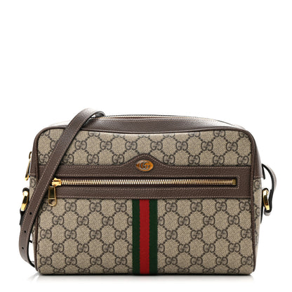 Gucci GG Supreme Monogram Web Small Ophidia Shoulder Bag Brown 1 of 10