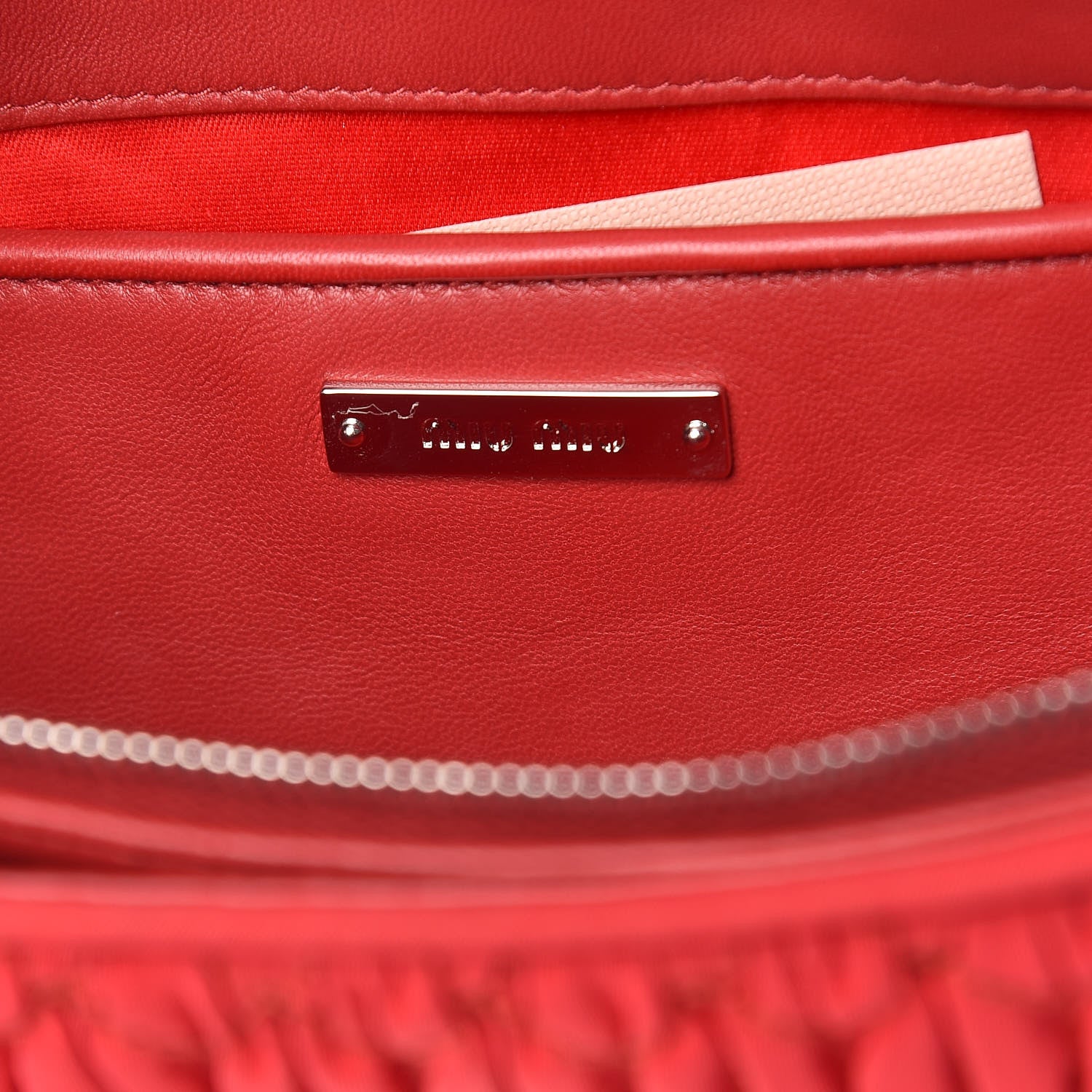 Miu Miu Faille Matelasse Crystal Flap Clutch Fuoco 7 of 11