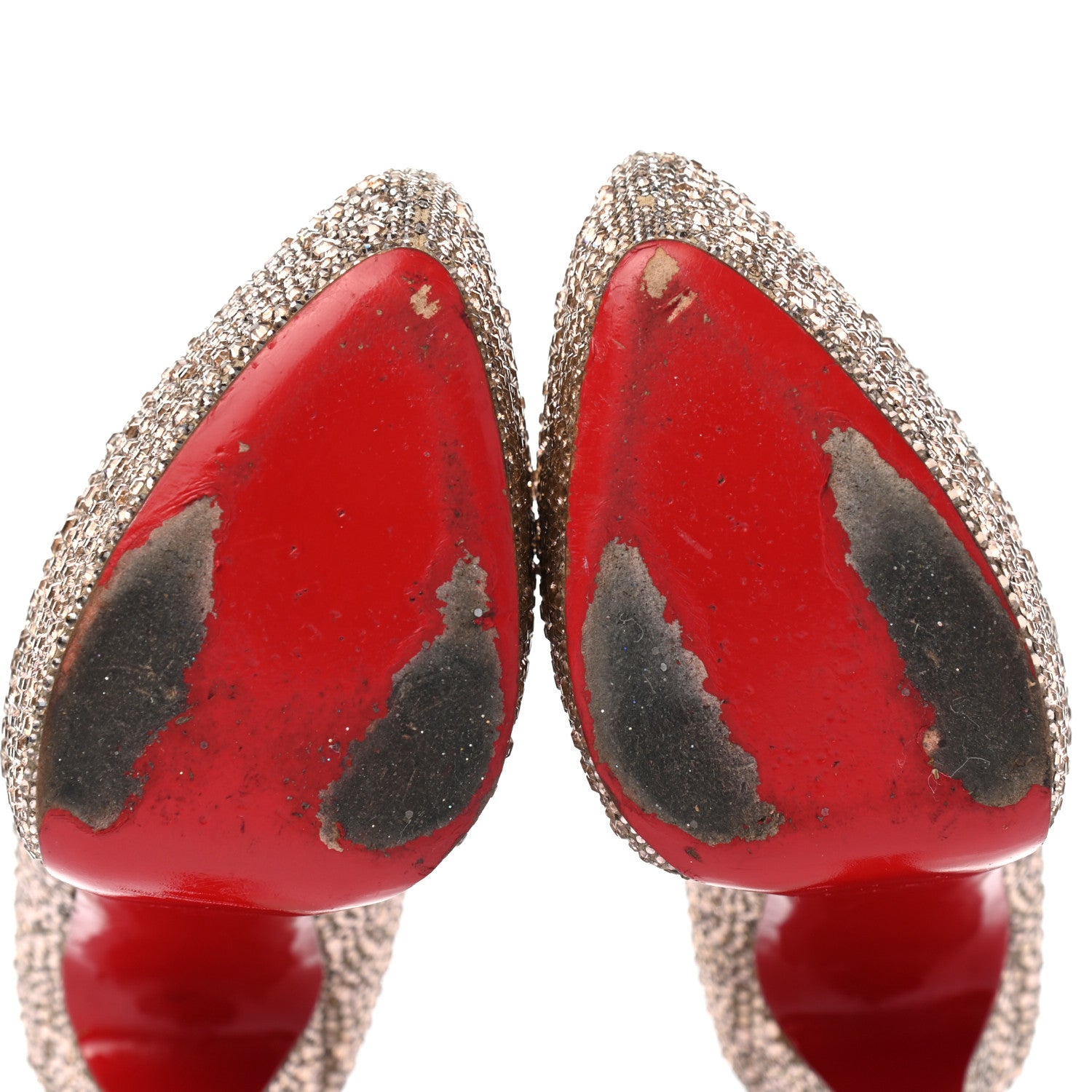 Christian Louboutin Crystal Suede Burma Daffodile Strass 160 Pumps 36 Gold 6 of 11