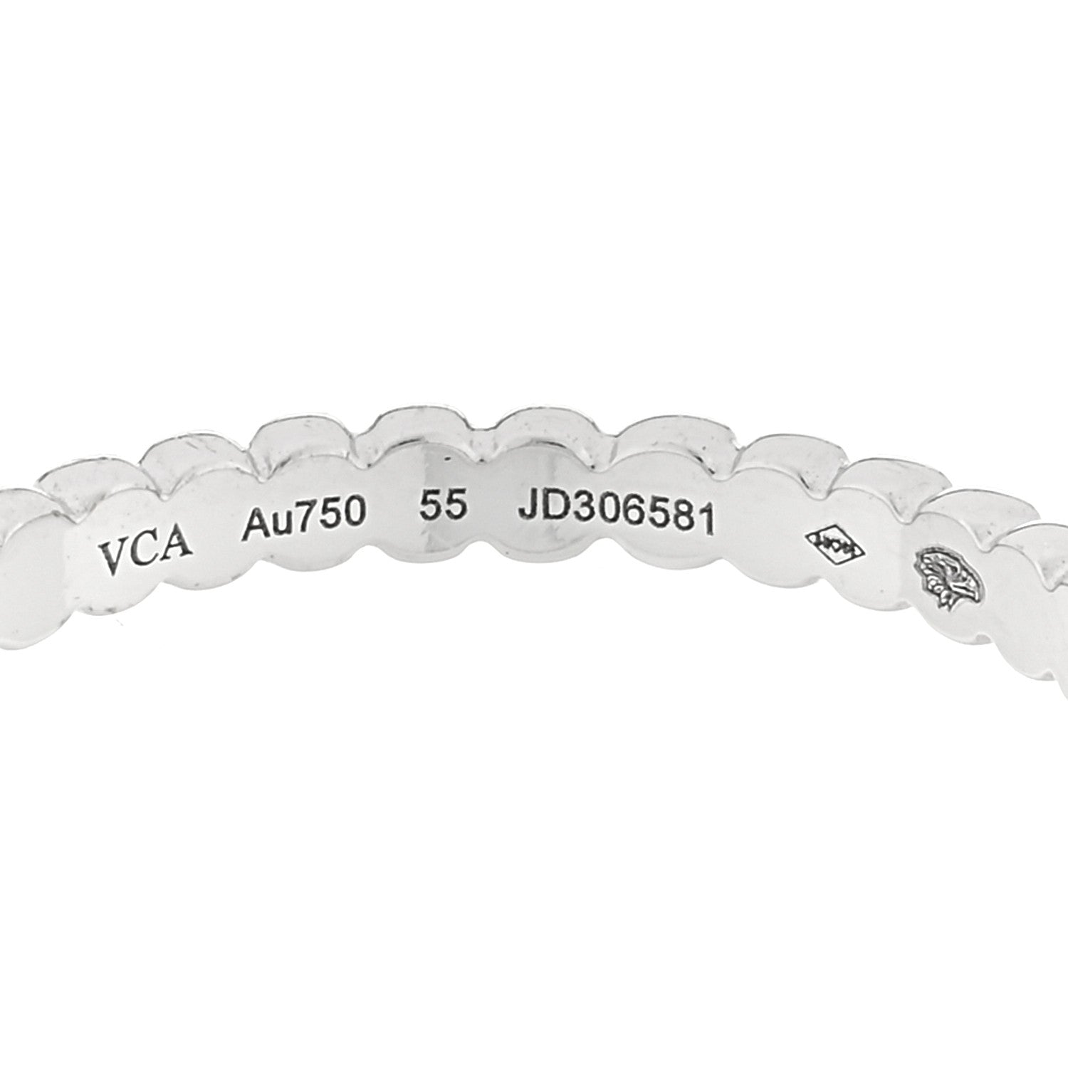 Van Cleef & Arpels 18K White Gold Small Perlee Ring 55 7.25 4 of 5